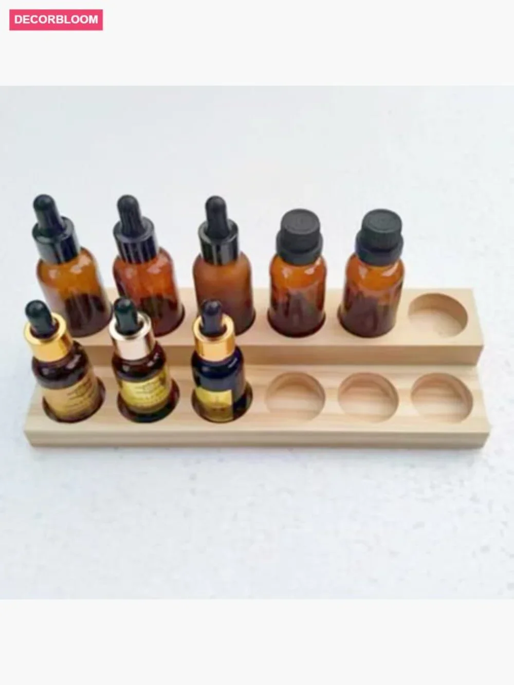 2-Tier Wooden Essential Oil Organizer, Perfume Display Stand, Countertop Rack
